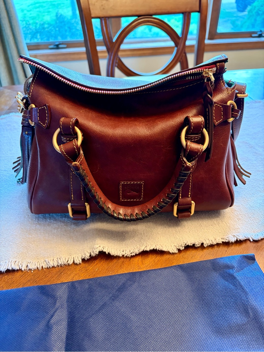 Dooney & Bourke Chestnut Brown Florentine Mini Satchel. - Picture 4 of 9